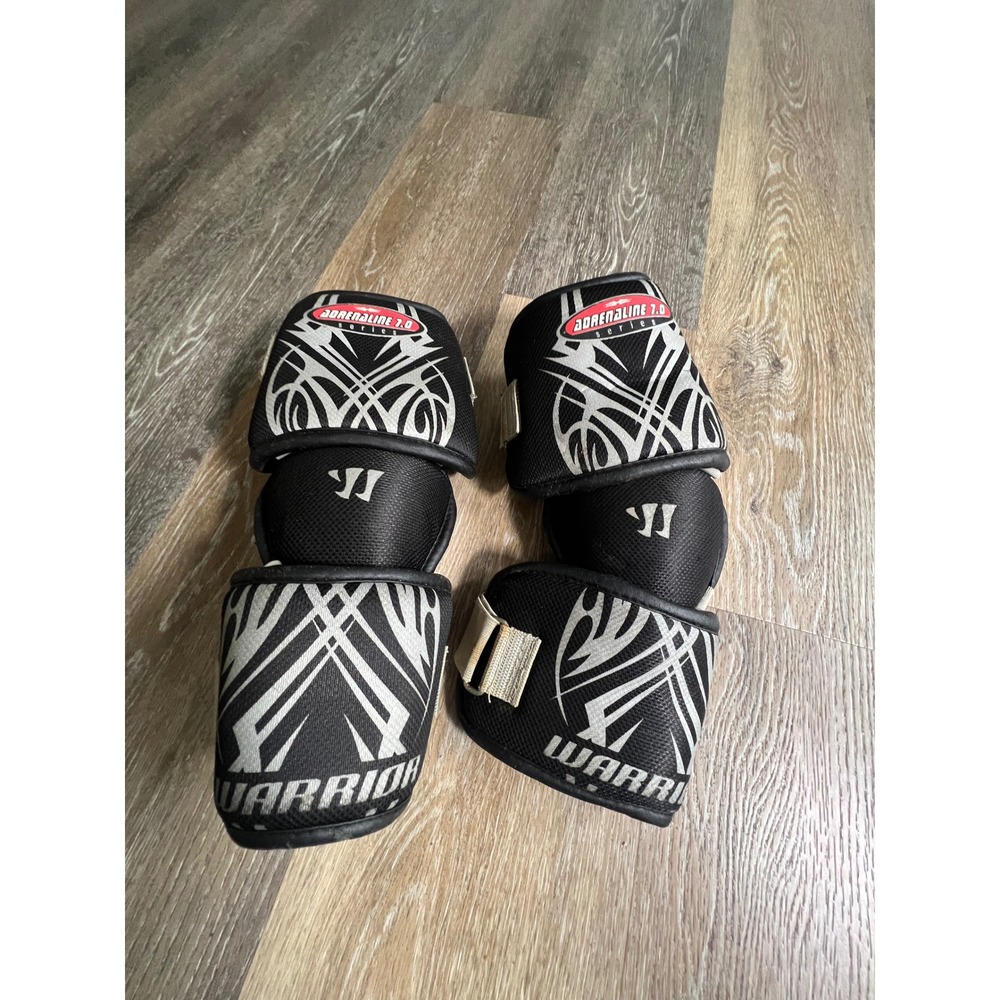 Warrior Adrenaline 7.0 Lacrosse Elbow Pads Adult Large Black Silver Tribal Print